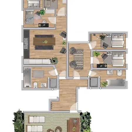 아파트 Flatista Homes - Penthouse With Rooftop Gym *